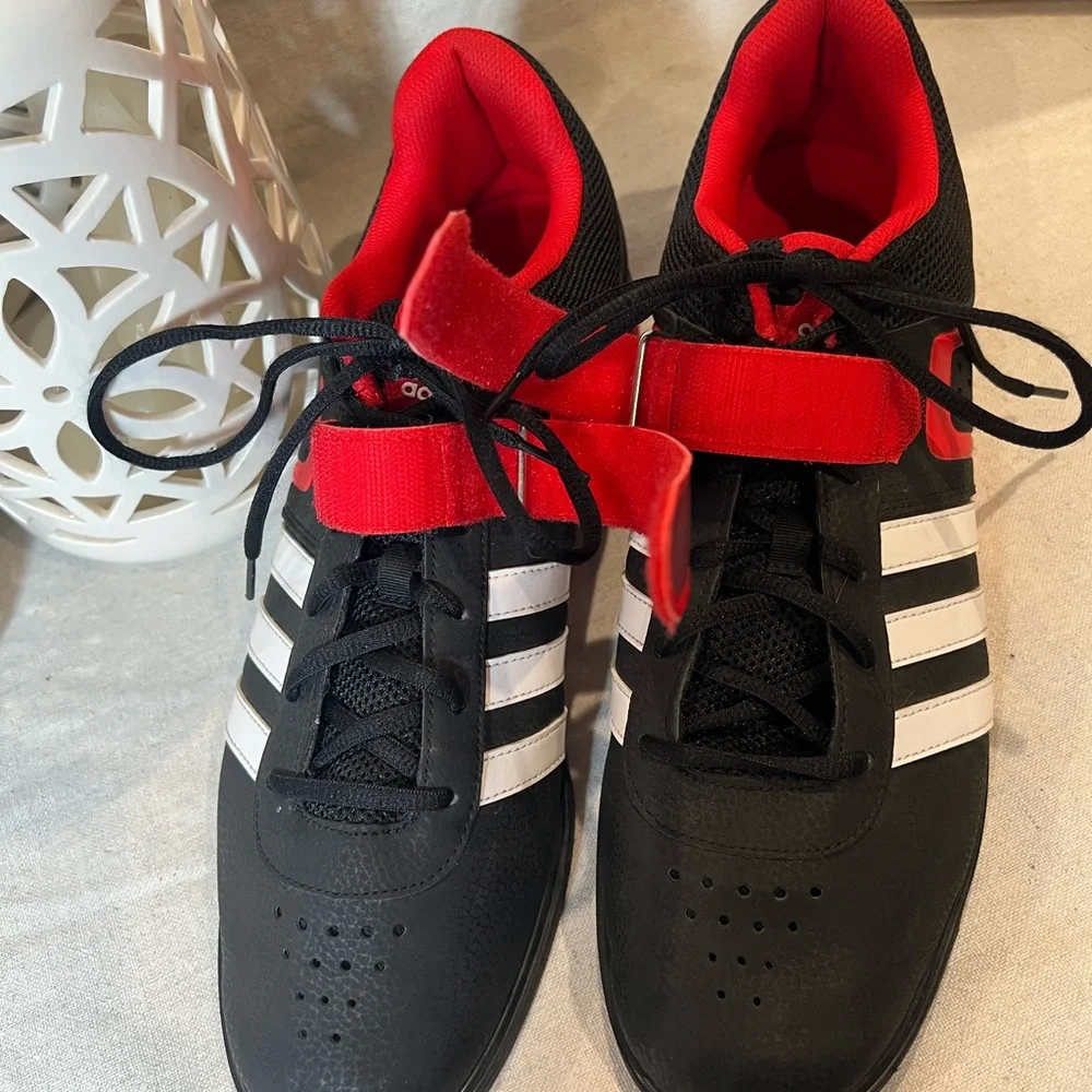 Adidas Men's Black and Red Powerlift Sneakers - Picture 5 of 10